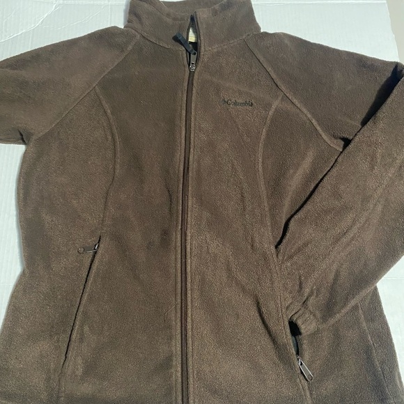 Columbia Brown Fleece Jacket - Picture 1 of 10